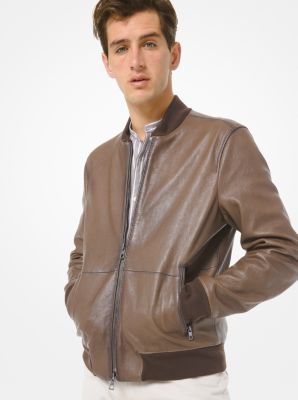 michael kors brown leather jacket