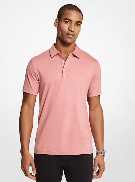 MK Embroidered Logo Cotton Polo Shirt - Dusty Rose - Michael Kors