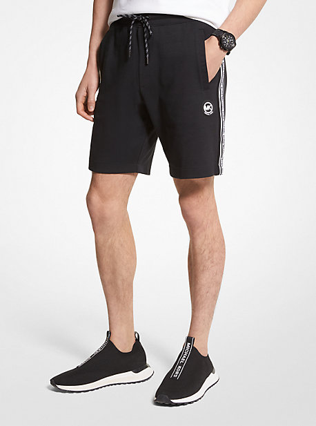 MK Shorts in misto cotone con fettuccia con logo - Nero (Nero) - Michael Kors