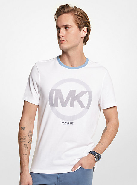 Michael Kors Logo-prin Crew-neck T-shirt In White