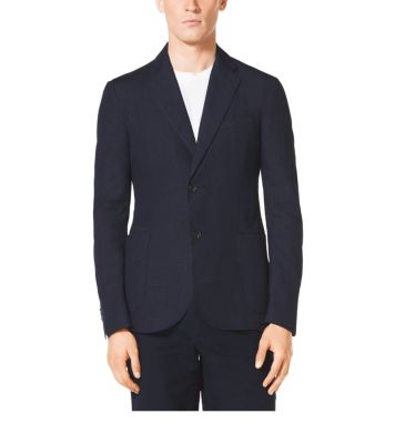 Cotton and Linen Two-Button Jacket by Michael Kors