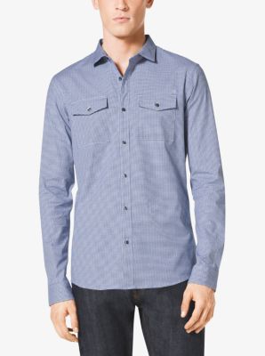 Slim-Fit Two-Pocket Plaid Cotton Shirt by Michael Kors