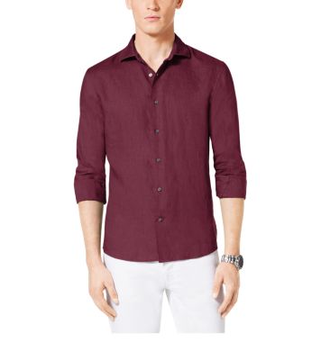 Tailored-Fit Linen Shirt by Michael Kors