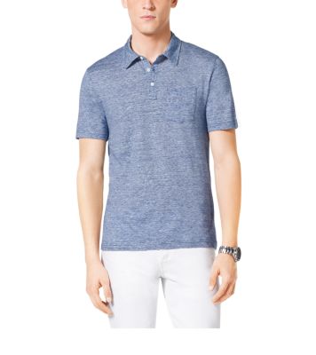 Linen and Cotton Polo Shirt by Michael Kors