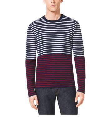 Striped Cotton and Cashmere Sweater by Michael Kors