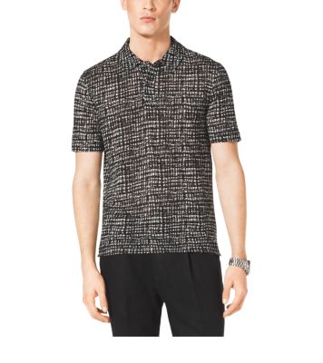 Printed Linen and Cotton Polo Shirt by Michael Kors