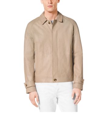 Button-Front Leather Jacket by Michael Kors
