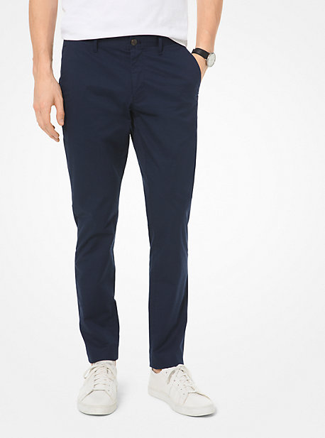 MK Skinny-Fit Stretch-Cotton Chino Trousers - Midnight - Michael Kors
