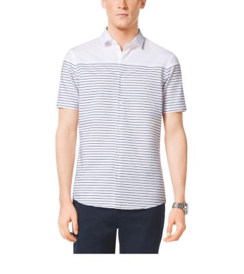 Slim-Fit Striped Cotton Shirt by Michael Kors