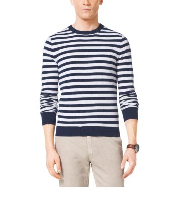 Striped Cotton Crewneck Sweater by Michael Kors