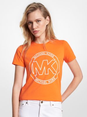 Michael Kors Circle Mk Logo T In Orange ModeSens