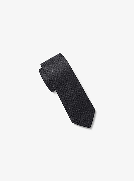 Cravate en soie texturée - NOIR(NOIR) - Michael Kors