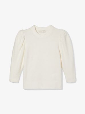 Knit Puff Sleeve Cropped Sweater