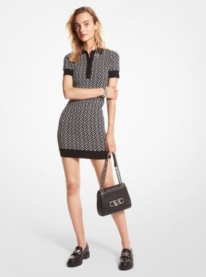 MK Robe polo en jacquard à logo - NOIR/BLANC CASSÉ(NOIR) - Michael Kors