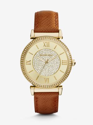 Catlin Pavé Gold-Tone Watch by Michael Kors