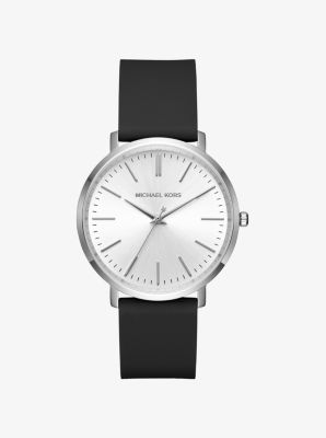 ... Jaryn Silver-Tone And Silicone Watch