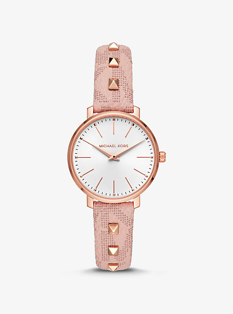 Mini montre Pyper ton or rose avec bracelet clouté - ROSE(ROSE) - Michael Kors