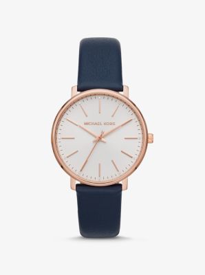 Montre Pyper ton or rose avec bracelet en cuir - CORAIL(ROSE) - Michael Kors