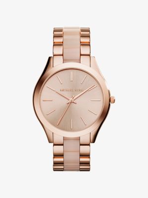 Slim Runway Rose Gold-Tone Acrylic Watch by Michael Kors