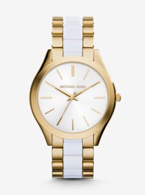 Slim Runway Gold-Tone Acetate Watch by Michael Kors