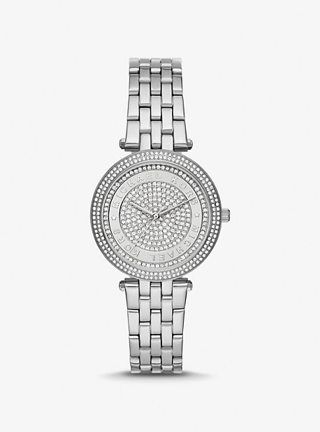 Michael Kors Mini Darci Pavé Silver-tone Watch