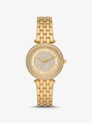 MK Mini Darci PavÃ© Gold-Tone Watch - Gold - Michael Kors