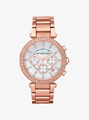 kors rose gold watch