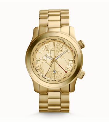 Oversized Runway Gold-Tone Watch by Michael Kors