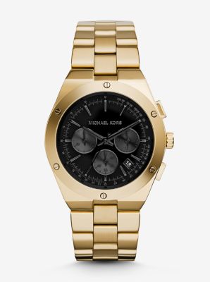 Reagan Onyx and Gold-Tone Watch by Michael Kors