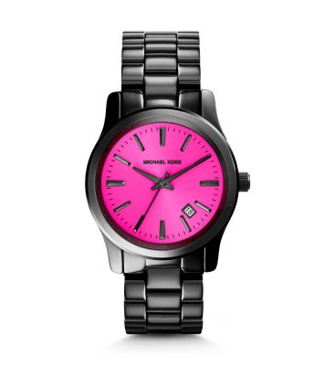 Runway Fuschia and Onyx Watch by Michael Kors