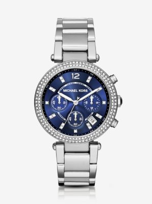 Parker Pavé Silver-Tone Watch by Michael Kors