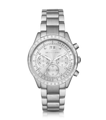 Brinkley Pavé Silver-Tone Watch by Michael Kors
