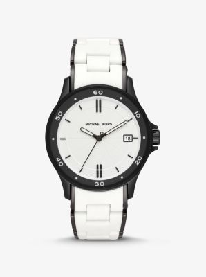 Michael kors black and white clearance watch