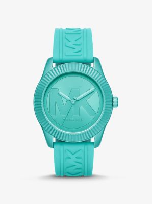 Montre Maddye aqua surdimensionnée en silicone - AQUA(BLEU) - Michael Kors