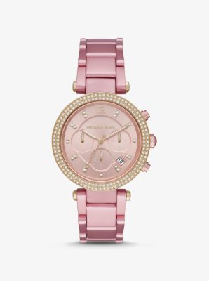 Montre Parker surdimensionnée en aluminium rose - ROSE(ROSE) - Michael Kors
