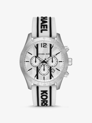 Montre Layton argentée surdimensionnée en silicone à relief - BLANC(BLANC) - Michael Kors