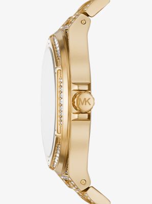 Oversized Lennox Pavé Gold-Tone Watch