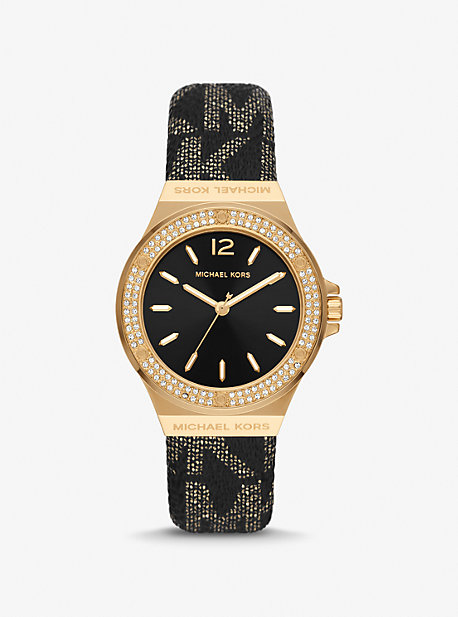 MK Lennox Pavé Gold-Tone and Logo Watch - Gold - Michael Kors