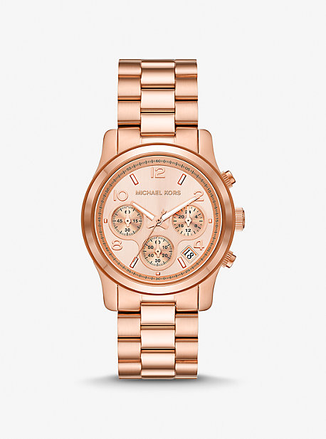 Shop Michael Kors Runway Rose Gold-tone Watch