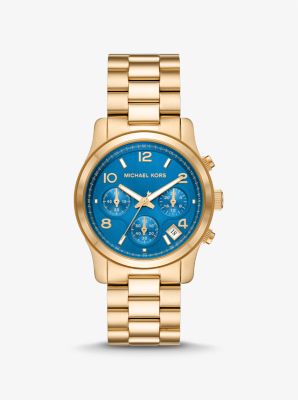 Shop Michael Kors Runway Gold-tone Watch