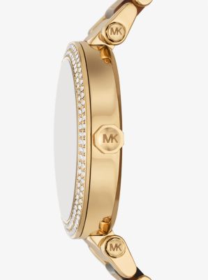 Parker Pavé Gold-Tone and Tortoiseshell Acetate Watch