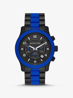 Montre Runway noire surdimensionnée en silicone - BLEU(BLEU) - Michael Kors