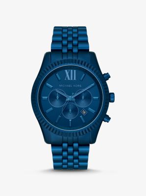 Montre Lexington surdimensionnée en aluminium bleu marine - BLEU MARINE(BLEU) - Michael Kors