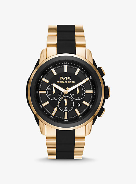Michael Kors Oversized Kyle Gold-tone And Silicone Watch