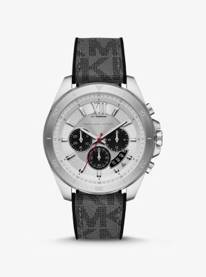 MK Oversized Brecken Logo and Silver-Tone Watch - Grey - Michael Kors