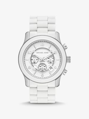Oversized Runway White-Tone Watch