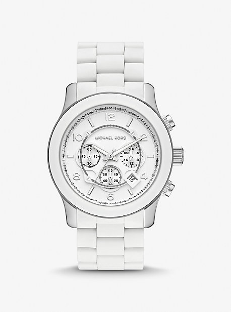 Michael Kors Oversized Slim Runway White-tone Watch