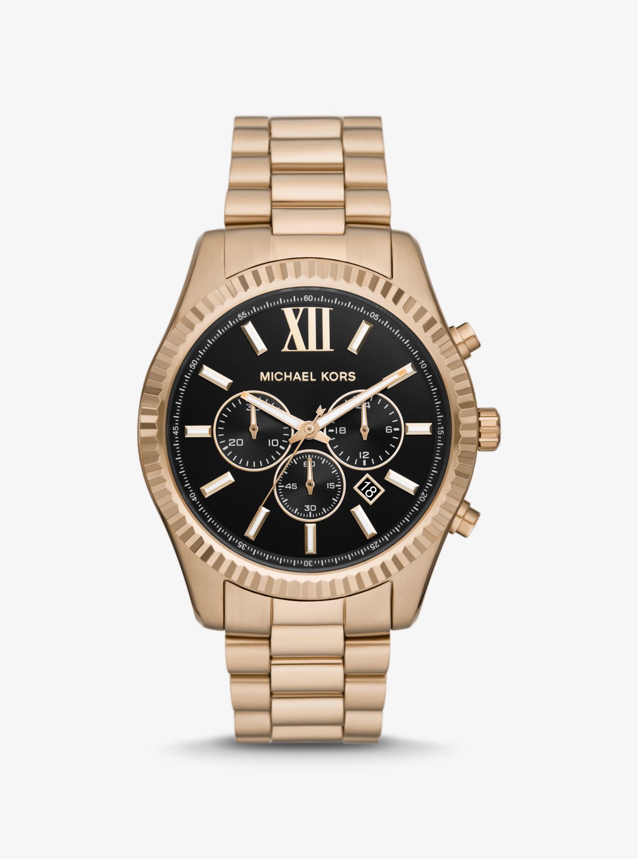 MK Oversized Lexington Beige Gold-Tone Watch - Husk - Michael Kors