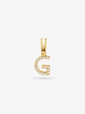 Breloque alphabet sertie pavé en argent sterling plaqué or 14 carats - OR(OR) - Michael Kors