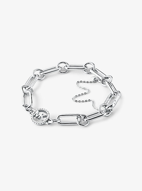 Bracelet basique à maillons gourmette en argent sterling plaqué en métal précieux - ARGENT(ARGENT) -